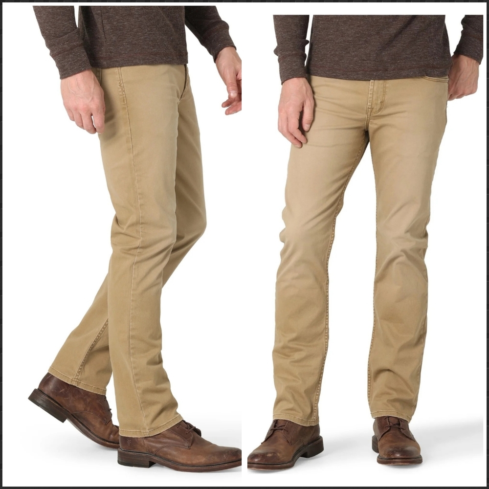 Wrangler Men's Slim Straight Fit jeans with Stretch Tan (Var Sizes)